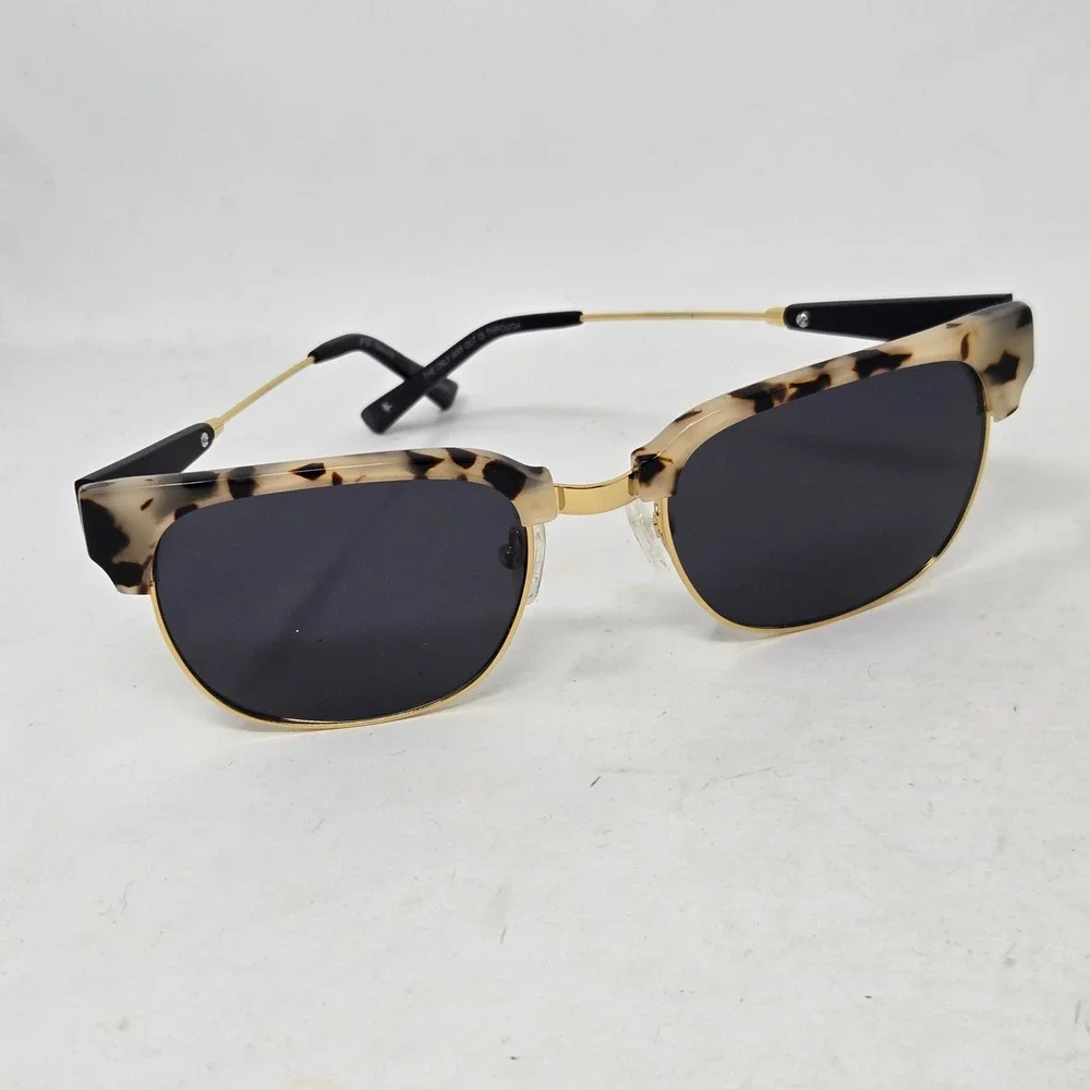 Proof Sawtooth Sunglasses Tortoise Gold Browline Clubmaster Style Women Mens